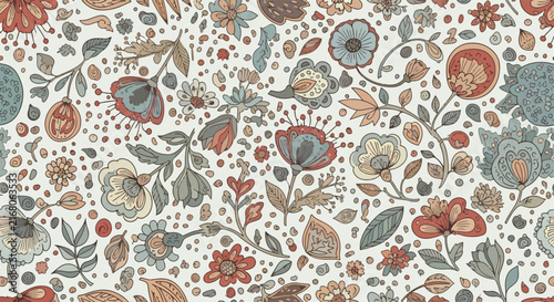 Retro style vintage vector eps floral design