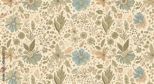 Seamless vintage floral design vector eps background