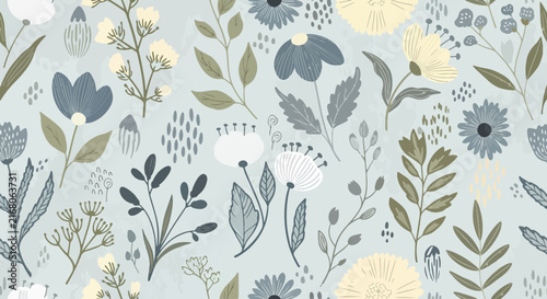 Seamless vintage vector eps colorful floral design