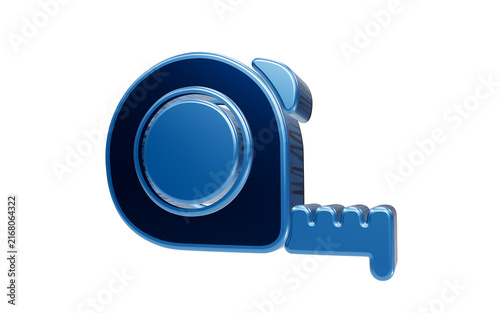 Measuring Tape Icon: A 3D rendered icon of a blue measuring tape, symbolizing measurement, precision, and construction.