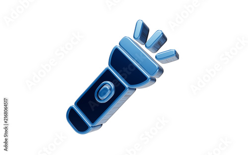 Illuminating Beam: A stylized blue flashlight emits a bright, radiant glow, symbolizing illumination, discovery, and modern technology.