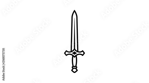 Simple Sword Icon Isolated