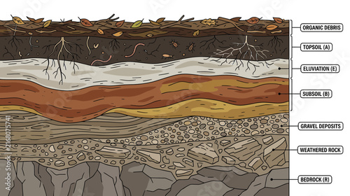 Soil Layers Cross-Section Diagram with Labels