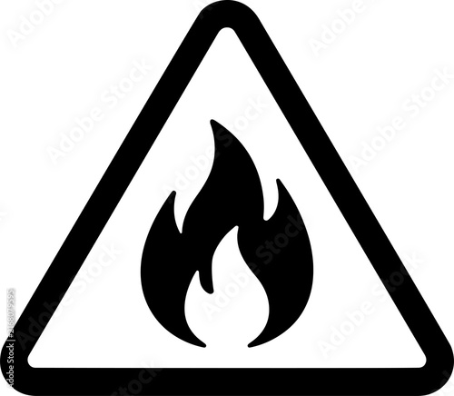 Flammable Hazard Warning Sign with Fire Flame Icon, Transparent PNG