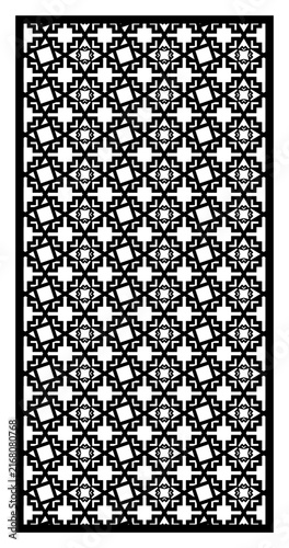 Geometric Laser Cut Panel Design, Islamic Pattern Screen Vector.