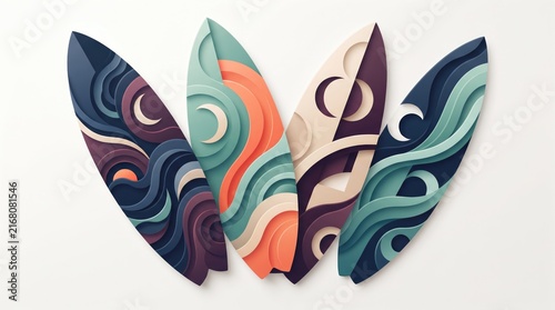 Paper origami lotus flower in vibrant colors against a clean white background