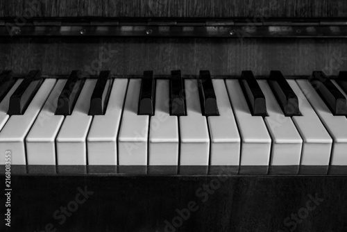 Cuadro en lienzo Piano keyboard in black and white