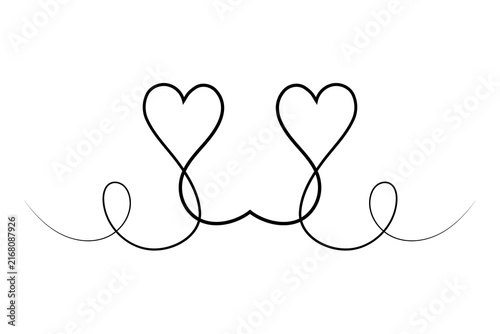 Quadro su tela Elegant heart flourish with delicate swirls symbolizing love and connection isol