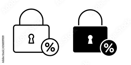 Bild auf Leinwand Fixed rate mortgage icon kit for UI