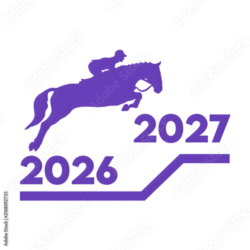Purple Horse Jumping From 2026 to 2027 Silhouette Graphic PNG