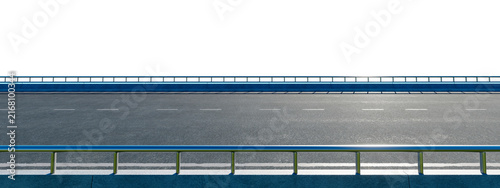 3d rendering empty asphalt road with transparent background