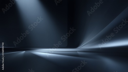 Dark Abstract Technology Background With Architectural Light Forms And Cool Steel Blue Reflections, Premium Corporate Design For Website Hero, Presentation, Branding And Digital Marketing Visuals