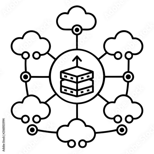 Centralized server connected to multiple cloud networks with data transfer