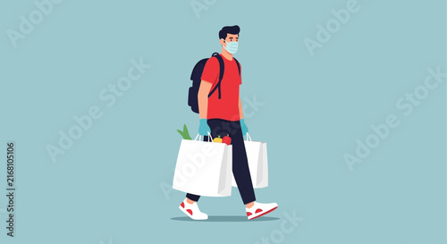 Clean flat vector illustration of a modern minimalist conceptual design featuring geometric shapes and professional layout on a white background for web and print applications.
