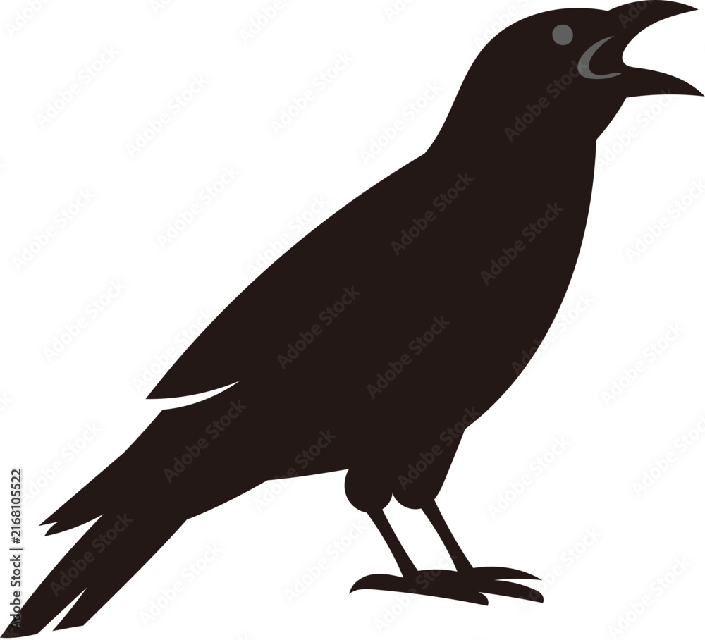 Naklejka premium Black Crow Bird Logo Illustration Design