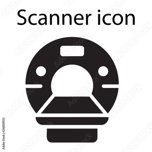 CT scanner MRI medical machine icon vector illustration isolated on white background