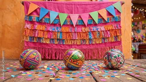 Vibrant Mexican Fiesta Celebration Scene ,Hispanic Heritage Celebration Month, Latino Ctivalultural Festival, Cinco de Mayo, Día de los Muertos, Carnaval, Inti Raymi