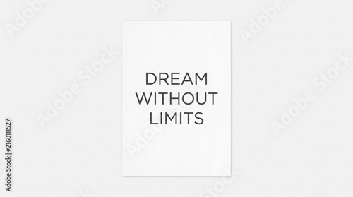 Dream Without Limits Motivational Quote on White Background.