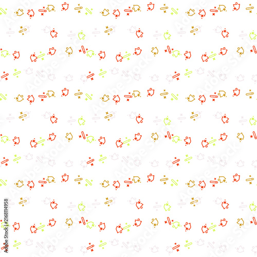 Seamless pattern with cute hand drawn red apples and green leaves on a clean white background backdrop