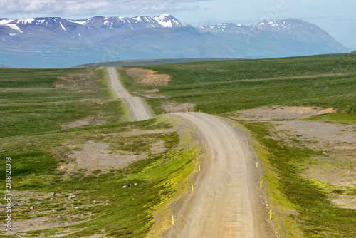 Obraz w ramie Dirt road and landscape in Iceland