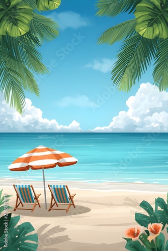 Summer Beach Resort Vacation Background