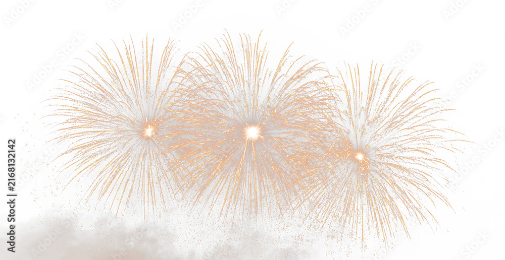 Fototapeta premium Golden Pyrotechnic Burst with Spark Trails PNG