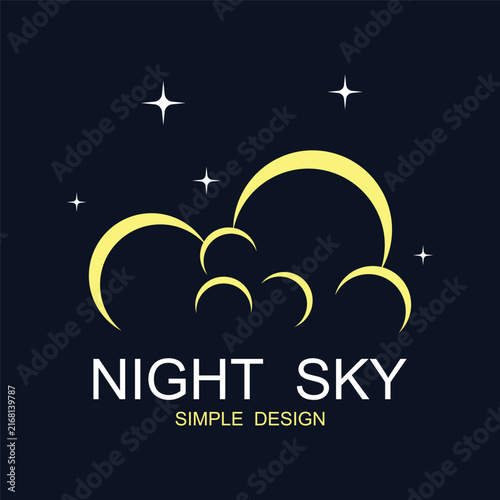 night sky icon logo vector with creative idea.