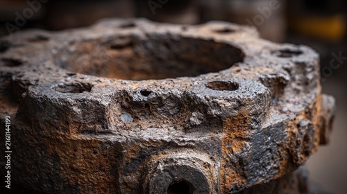 Old Cast Iron Pump Body Rust Texture