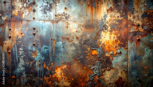 Rusty Metal Background with Weathered Corrosion and Aged Industrial Surface Texture