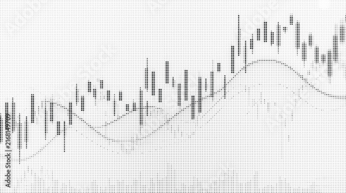 Bild auf Leinwand Abstract financial stock market chart with halftone dot patterns on a white back