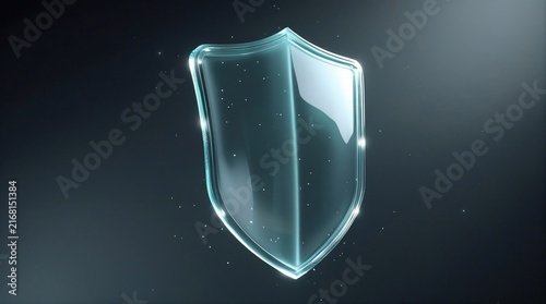 Digital Protection Shield Concept Abstract 3D Render
