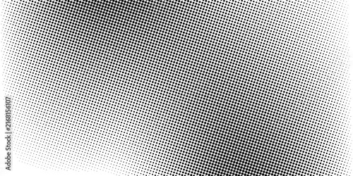 Dynamic halftone wave vector background with black dotted gradient transitions and copy space.