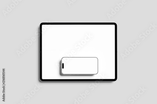 Blank Smartphone and Tablet Mockup - 3D Illustration