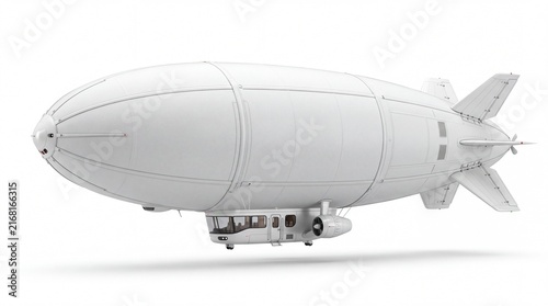 Obraz na płótnie Large white zeppelin airship flying in the sky