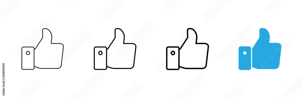Obraz premium Like icon vector. Thumbs up sign and symbol. Hand like