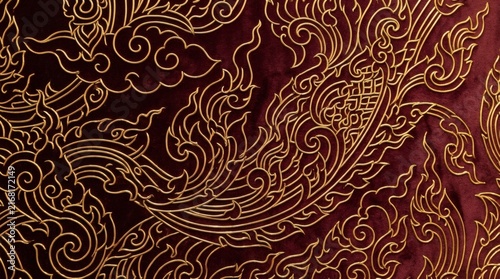 Brass Wire Inlay Velvet Wallpaper Background for Creative Presentation Layout