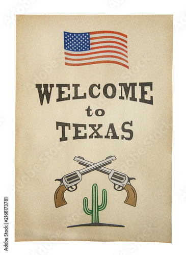 poster welcome to Texas isolated on white