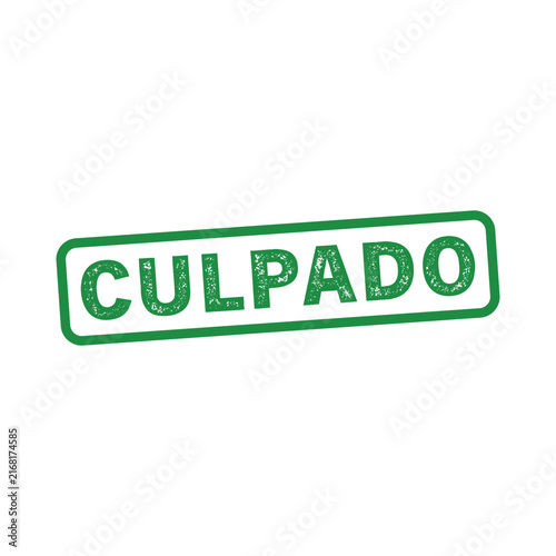 Green vintage stamp style text culpado isolated isolated on transparent background, Vector, illustration