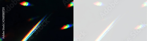 Konstfotografi Rainbow prism light leak overlay