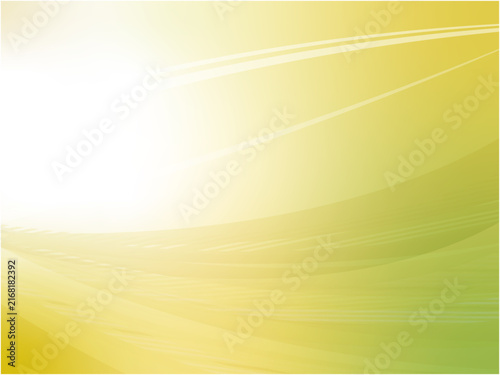 Yellow Green Abstract Wave Background with Soft Light and Flowing Lines