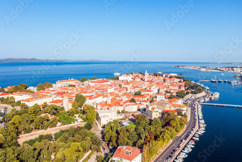Panoramic view of historic peninsula and City of Zadar in Dalmatia, Croatia