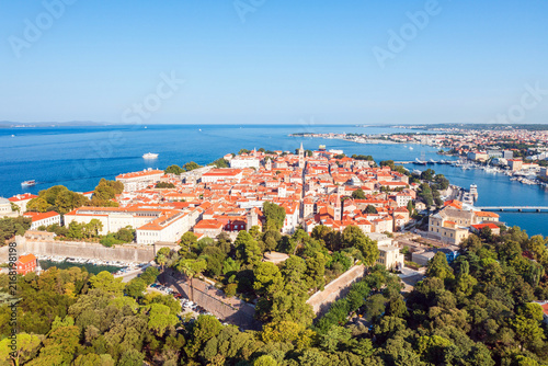 Panoramic view of historic peninsula and City of Zadar in Dalmatia, Croatia
