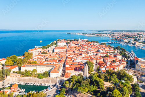Panoramic view of historic peninsula and City of Zadar in Dalmatia, Croatia