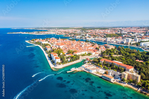 Panoramic view of historic peninsula and City of Zadar in Dalmatia, Croatia