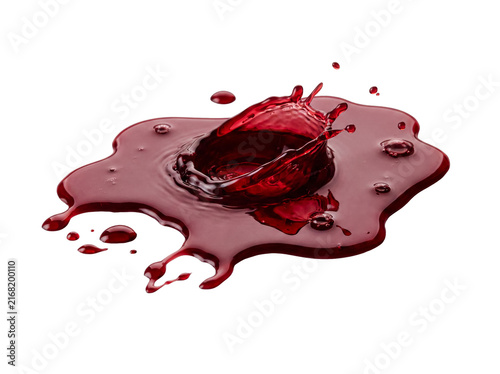 Quadro su tela Dynamic dark red liquid splash with a crown effect, isolated on transparent background, vibrant motion