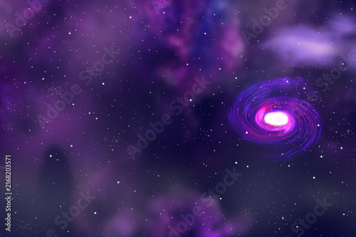 星雲と星空、宇宙の背景イラスト