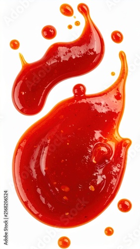 Close-Up of Vibrant Red Sauce Splash on White Background Capturing Dynamic Movement and Texture
