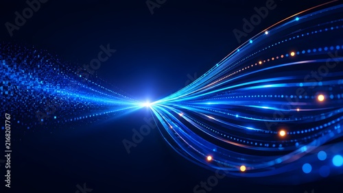 Converging High Speed Fiber Optic Beams In Dynamic Data Stream Network