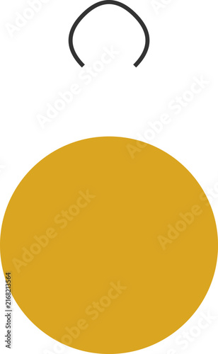 Minimalist conceptual graphic featuring a black curved line positioned over a large solid yellow illustration