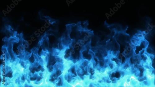 glowing blue fire flame black background, fantasy magic fire, energy concept